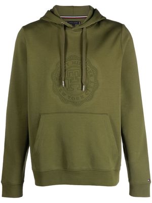 Tommy Hilfiger logo-embossed hoodie - Green