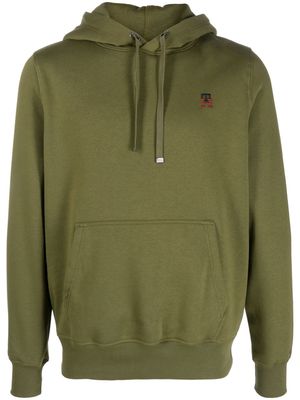 Tommy Hilfiger logo-embroidered cotton-blend hoodie - Green