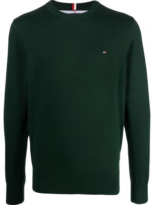 Tommy Hilfiger logo-embroidered cotton sweatshirt - Green