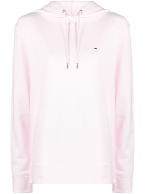 Tommy Hilfiger logo-embroidered drawstring hoodie - Pink