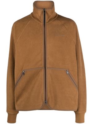Tommy Hilfiger logo-embroidered fleece-texture sweatshirt - Brown