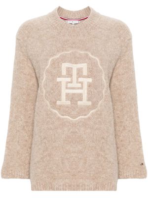 Tommy Hilfiger logo-embroidered jumper - Neutrals
