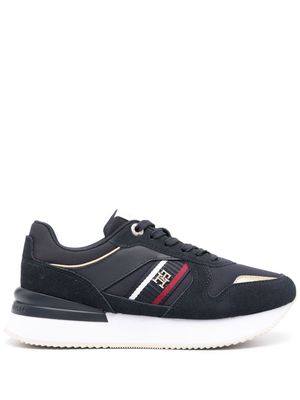 Tommy Hilfiger logo-embroidered leather sneakers - Blue