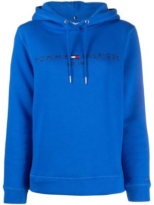 Tommy Hilfiger logo-embroidered long-sleeve jumper - Blue