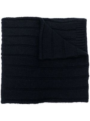 Tommy Hilfiger logo-embroidered rib-knit scarf - Blue