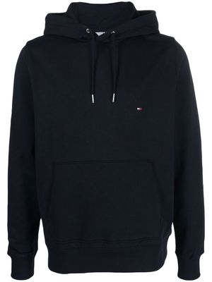 Tommy Hilfiger logo-embroidery cotton hoodie - Blue