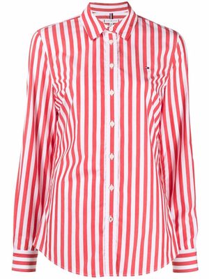 Tommy Hilfiger logo-patch button-up shirt - Red