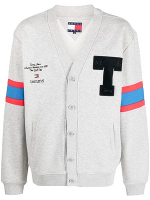 Tommy Hilfiger logo-patch cotton cardigan - Grey