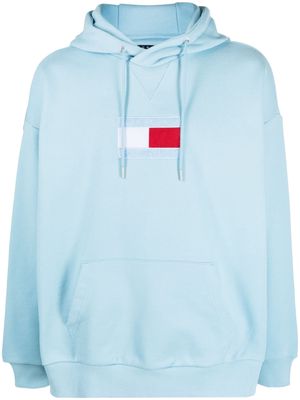 Tommy Hilfiger logo-patch cotton hoodie - Blue