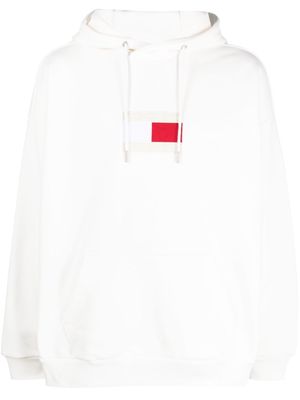 Tommy Hilfiger logo-patch cotton hoodie - White