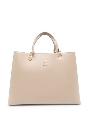 Tommy Hilfiger logo-plaque top handles bag - Neutrals