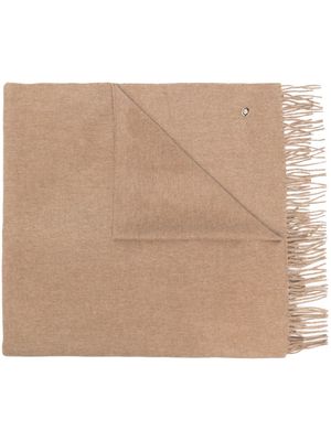 Tommy Hilfiger logo-plaque wool scarf - Brown
