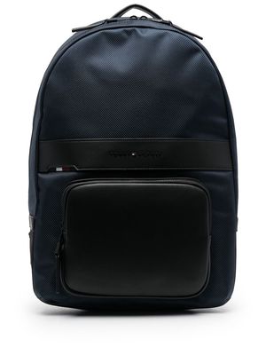 Tommy Hilfiger logo-plaque zip-up backpack - Blue