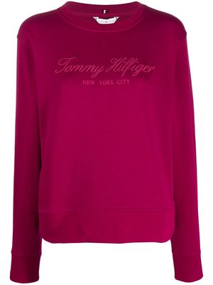 Tommy Hilfiger logo-print boat-neck sweatshirt - Purple