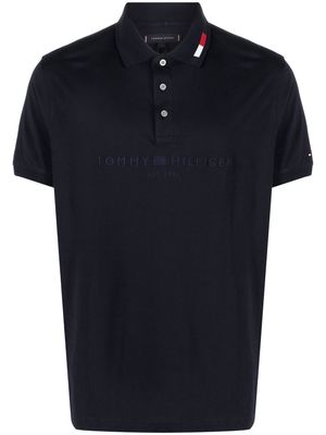 Tommy Hilfiger logo-print cotton polo shirt - Blue