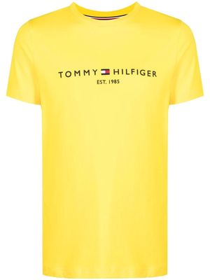 Tommy Hilfiger logo-print cotton T-shirt - Yellow