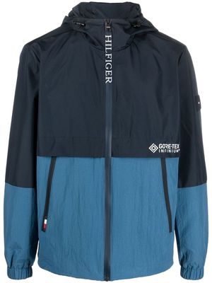 Tommy Hilfiger logo-print detail hooded jacket - Blue
