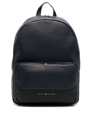 Tommy Hilfiger logo-print faux leather backpack - Blue