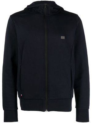 Tommy Hilfiger logo-print zipped hoodie - Blue