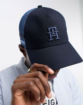 Tommy Hilfiger logo trucker cap in blue