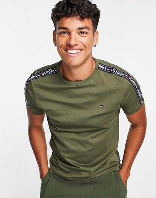 Tommy Hilfiger lounge t-shirt with logo taping in green