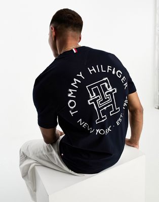 Tommy Hilfiger monogram ink t-shirt in blue