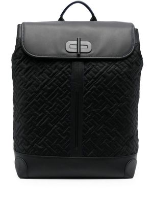 Tommy Hilfiger monogram-pattern backpack - Black