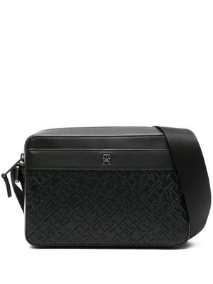 Tommy Hilfiger monogram-pattern faux-leather bag - Black