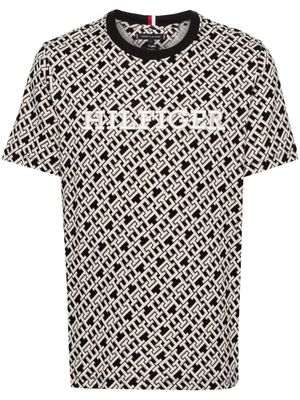 Tommy Hilfiger monogram-print cotton T-shirt - Black
