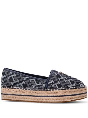 Tommy Hilfiger monogram-print flatform espadrilles - Blue
