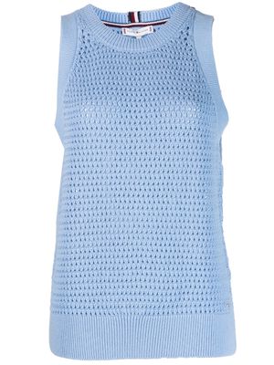 Tommy Hilfiger open-knit sleeveless vest - Blue