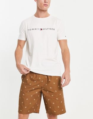 Tommy Hilfiger pajama short set in brown