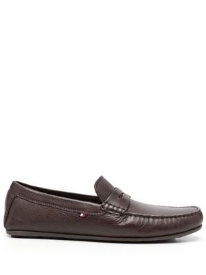 Tommy Hilfiger pebbled leather loafers - Brown