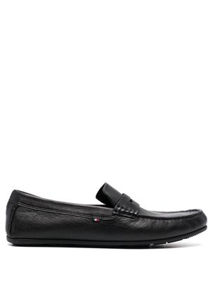 Tommy Hilfiger pebbled leather penny loafers - Black