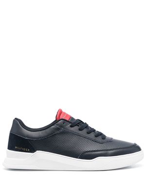 Tommy Hilfiger perforated leather lace-up sneakers - Blue