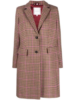 Tommy Hilfiger plaid-patterned single-breasted coat - Brown