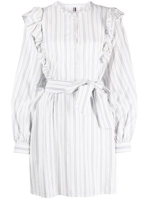 Tommy Hilfiger Regular stripe short ruffle dress - White
