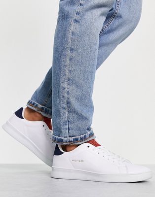Tommy Hilfiger retro court sneakers in white leather