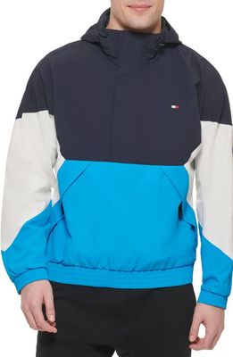 Tommy Hilfiger Retro Water Resistant Anorak in Navy/white/blue