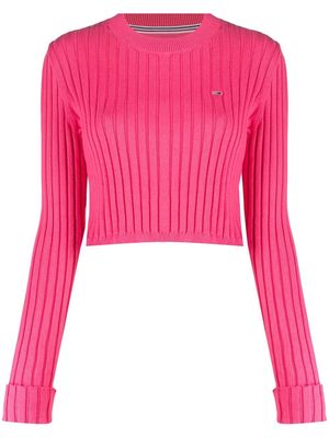 Tommy Hilfiger rib-knit cropped jumper - Pink