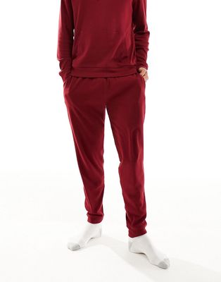 Tommy Hilfiger ribbed logo waistband sweatpants in burgundy-Red