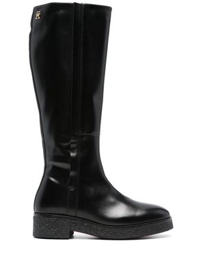 Tommy Hilfiger round-toe leather boots - Black