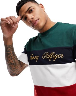 Tommy Hilfiger rugby capsule color block t-shirt in green