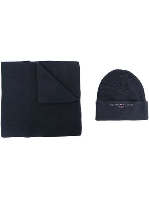 Tommy Hilfiger scarf and beanie hat set - Blue