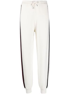 Tommy Hilfiger side-stripe cotton track pants - White