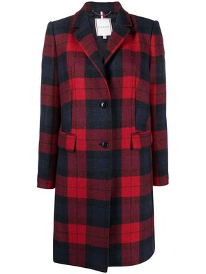 Tommy Hilfiger single-breasted check coat - Blue