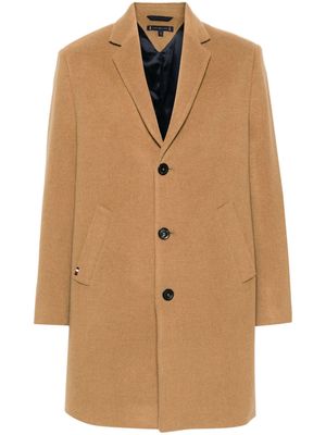 Tommy Hilfiger single-breasted long coat - Brown