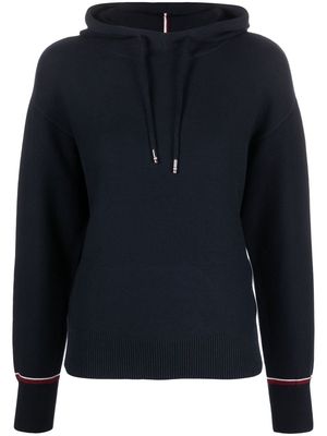 Tommy Hilfiger stripe-detail knitted hoodie - Blue