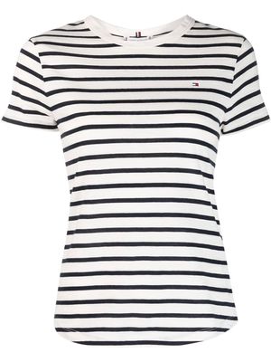 Tommy Hilfiger stripe-pattern cotton t-shirt - White