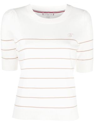 Tommy Hilfiger stripe-print knitted top - White